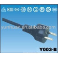 Straight european power connector with VDE cable, 2P+T RIGHT ANGLE MALE europe power cord